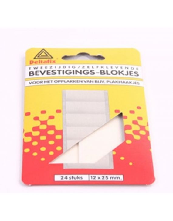 Deltafix Bevestigingsblokjes 25x12mm Wit 24st