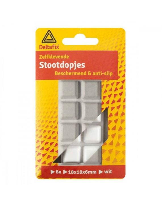 Deltafix Stootdopjes 18x18mm Wit set 8st