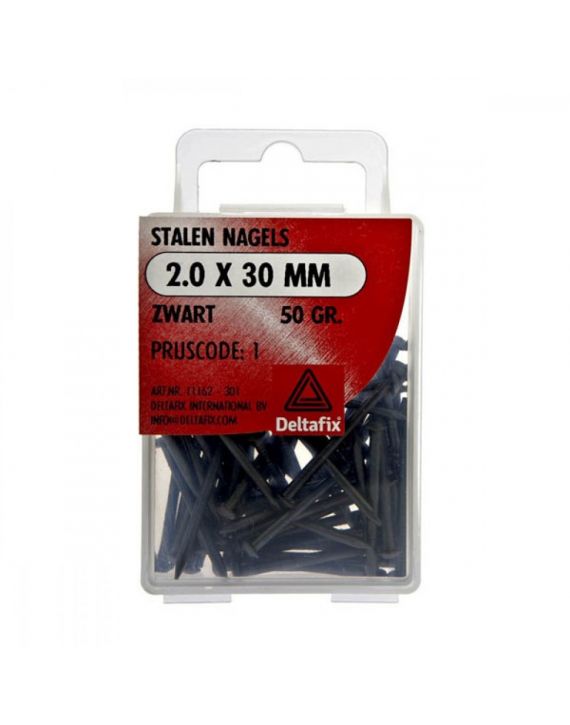 Deltafix Stalen nagel 2.0x30mm Zwart 50gr.