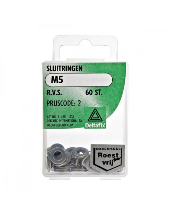 Deltafix Sluitring RVS M5 Set 60st