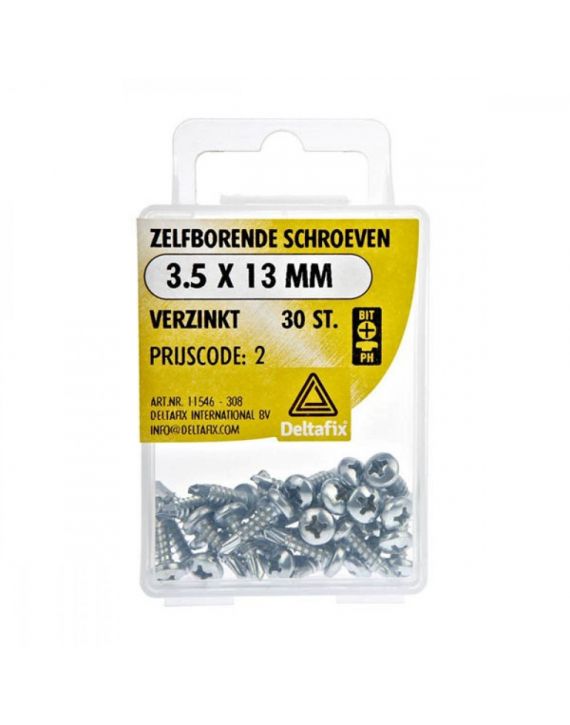 Deltafix Zelfborende Schroef Verzinkt 3.5x13mm Set 30st