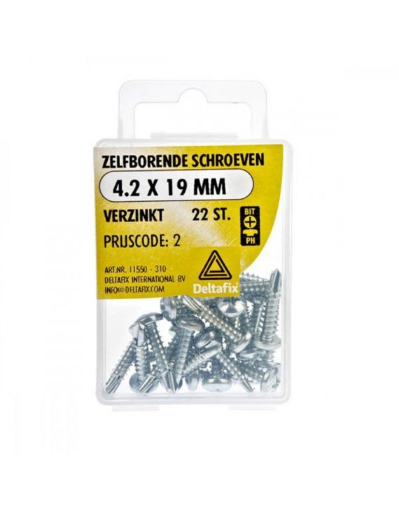 Deltafix Zelfborende Schroef Verzinkt 4.2x19mm Set 22st