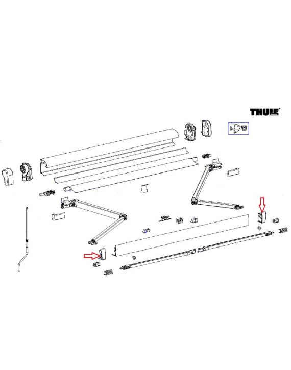 Thule 4900 LH&RH Eindkappen voorlijst antra