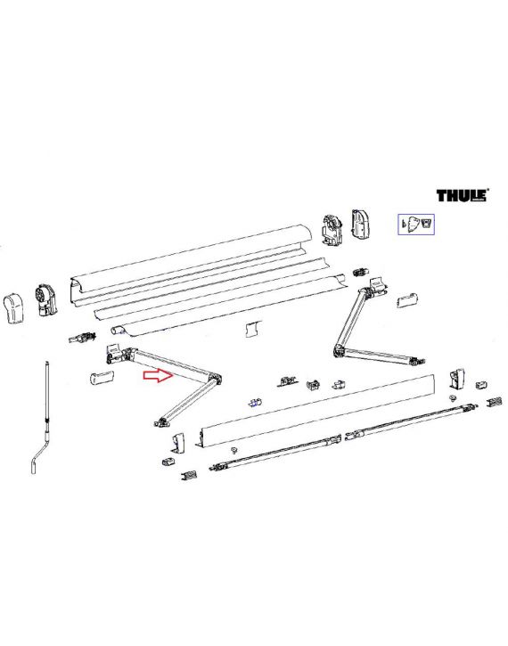 Thule 4900 Scharnierarm Links 300-350