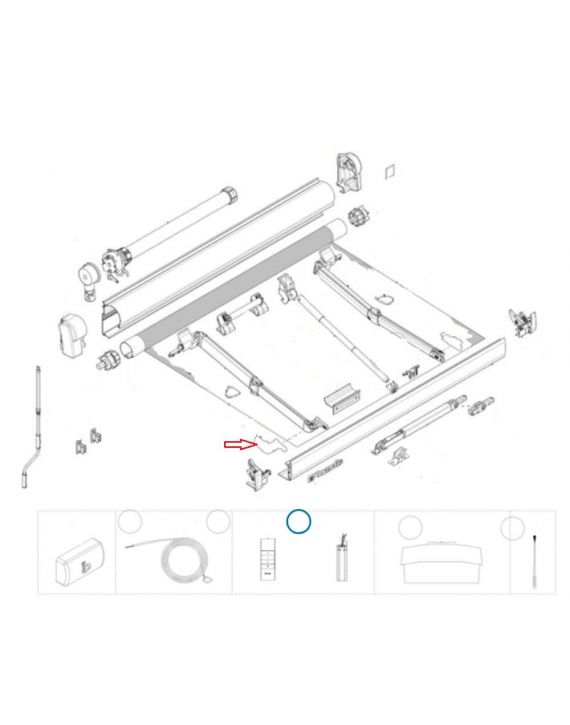 Dometic Scharnier Knikarm Leadrail Links PW1500 